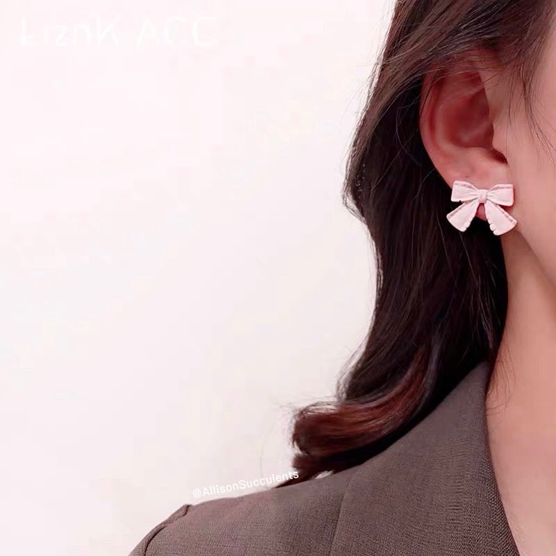 Cute 'Pink Bou' Earrings (S925 Post)