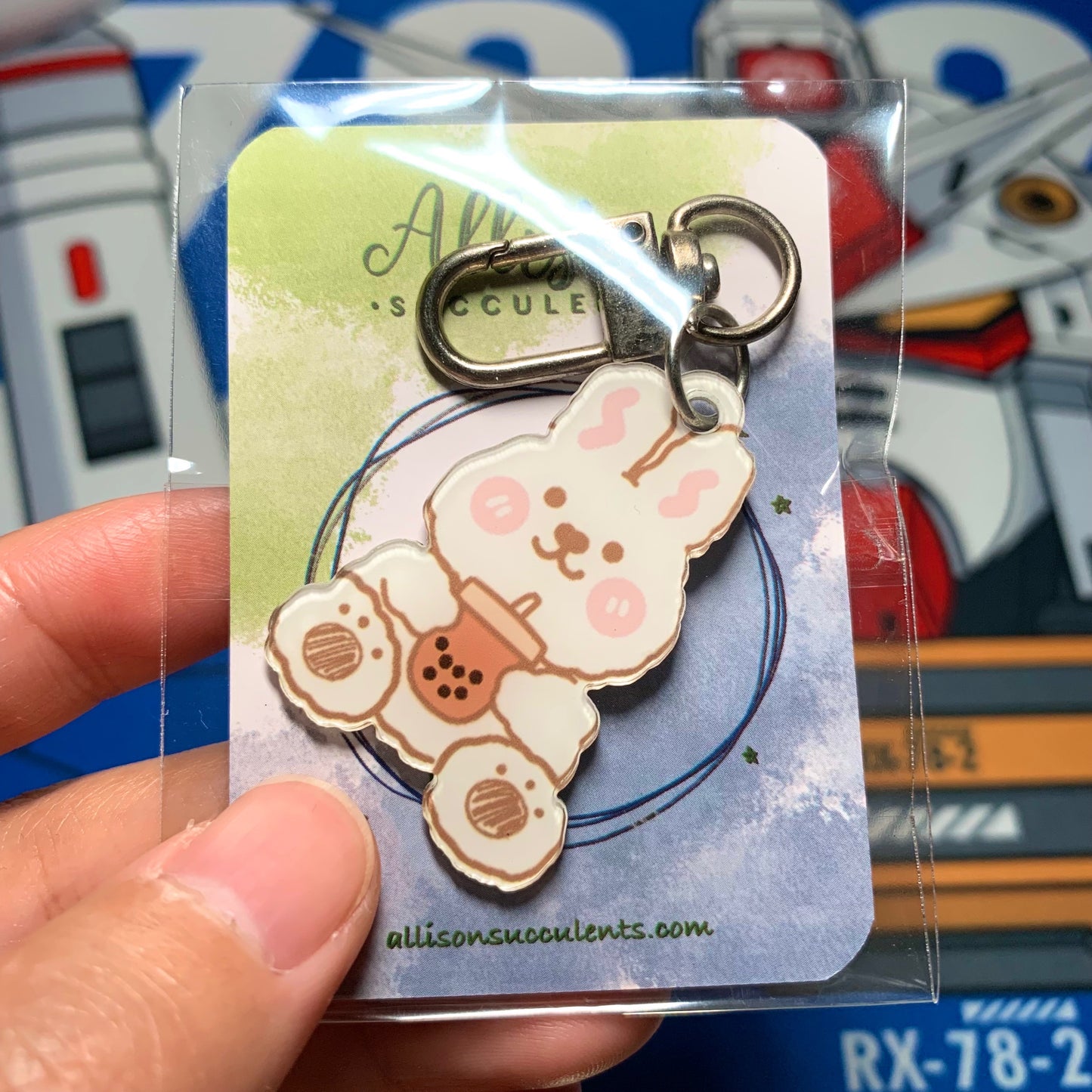 1 PCS Cute Boba Rabbit/ Bear Acrylic Keychain