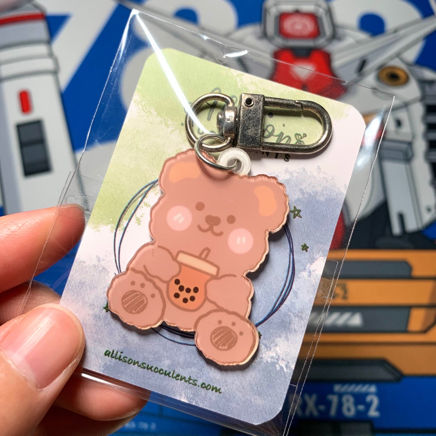 1 PCS Cute Boba Rabbit/ Bear Acrylic Keychain