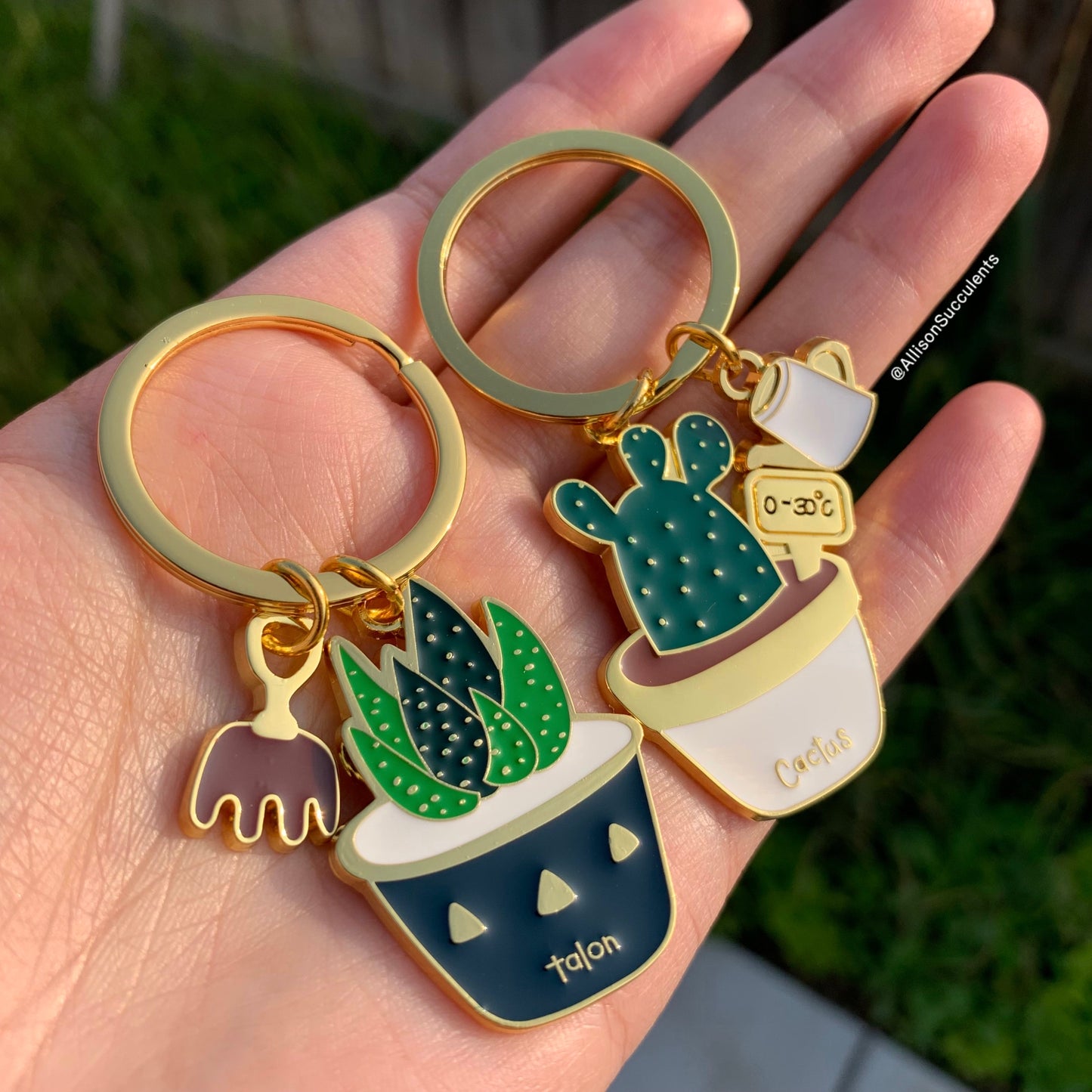1 pcs Cute Alloy “Bear’s Paw/ Jelly Bean/ Haworthia reinwardtii/ Opuntia Cactus” Keychain (sell by name)