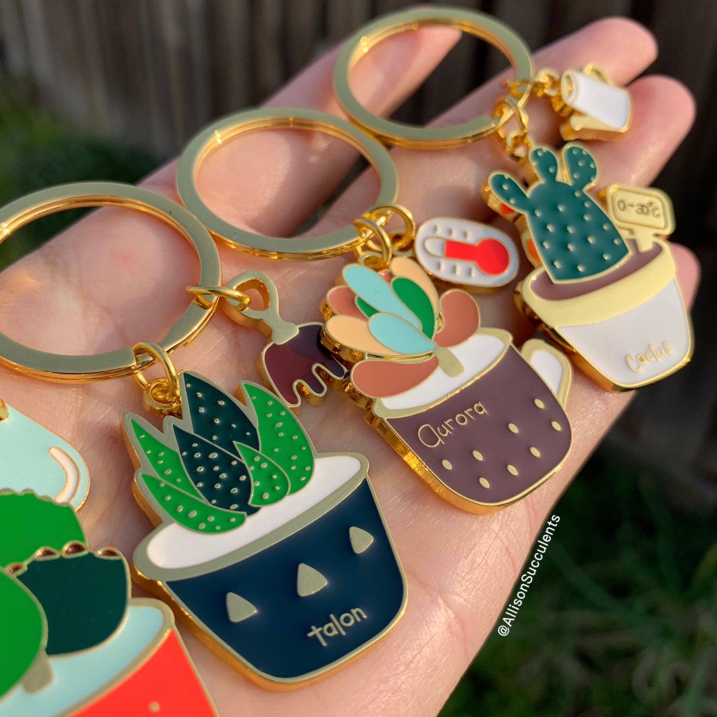 1 pcs Cute Alloy “Bear’s Paw/ Jelly Bean/ Haworthia reinwardtii/ Opuntia Cactus” Keychain (sell by name)