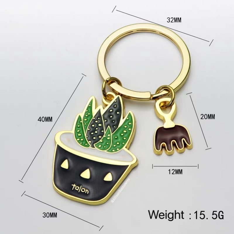 1 pcs Cute Alloy “Bear’s Paw/ Jelly Bean/ Haworthia reinwardtii/ Opuntia Cactus” Keychain (sell by name)