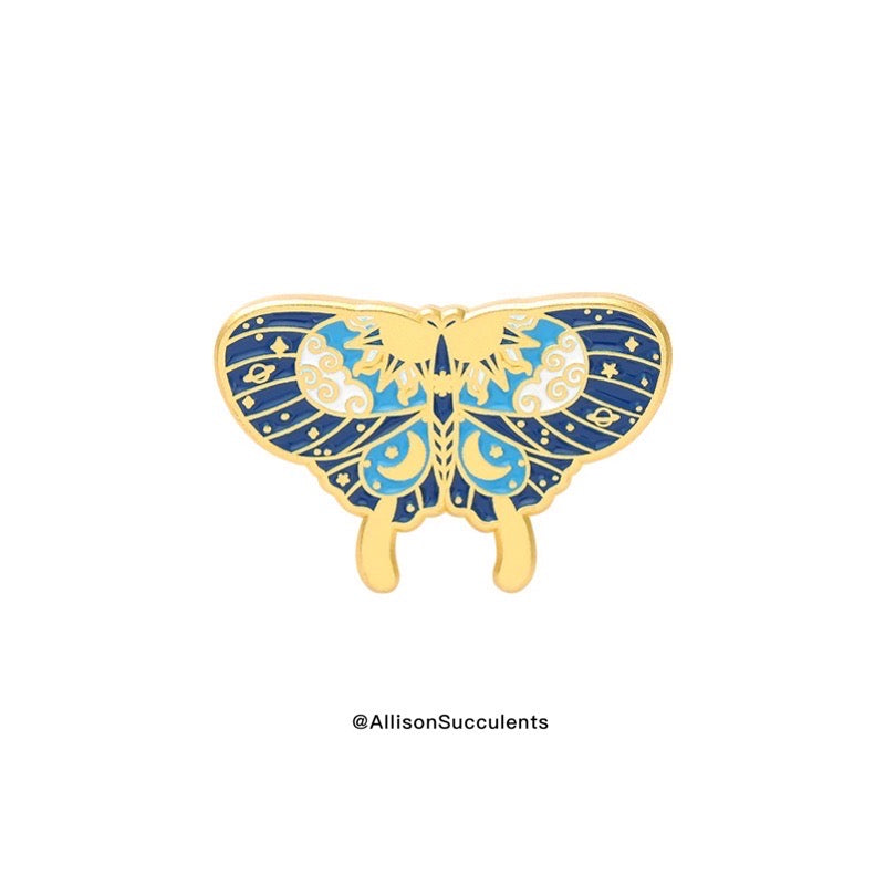 “Sun and Moon Butterfly” Enamel Pin