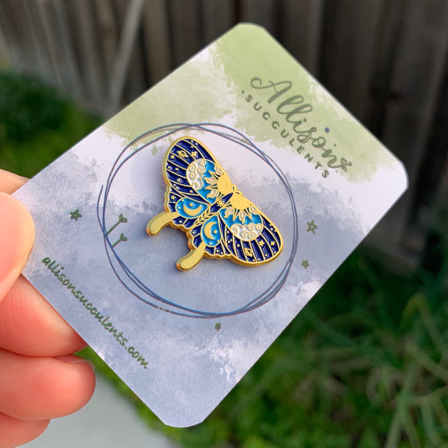 “Sun and Moon Butterfly” Enamel Pin