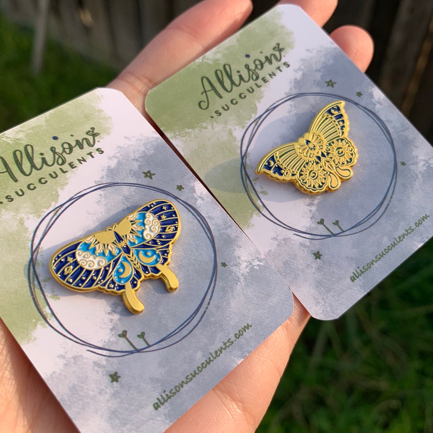 “Sun and Moon Butterfly” Enamel Pin
