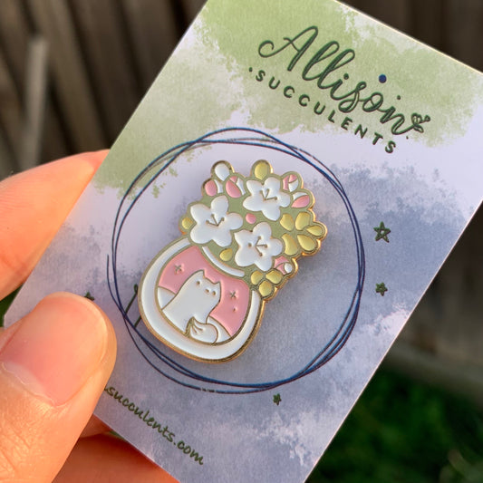 “Fox under flower bouquet” Enamel Pin