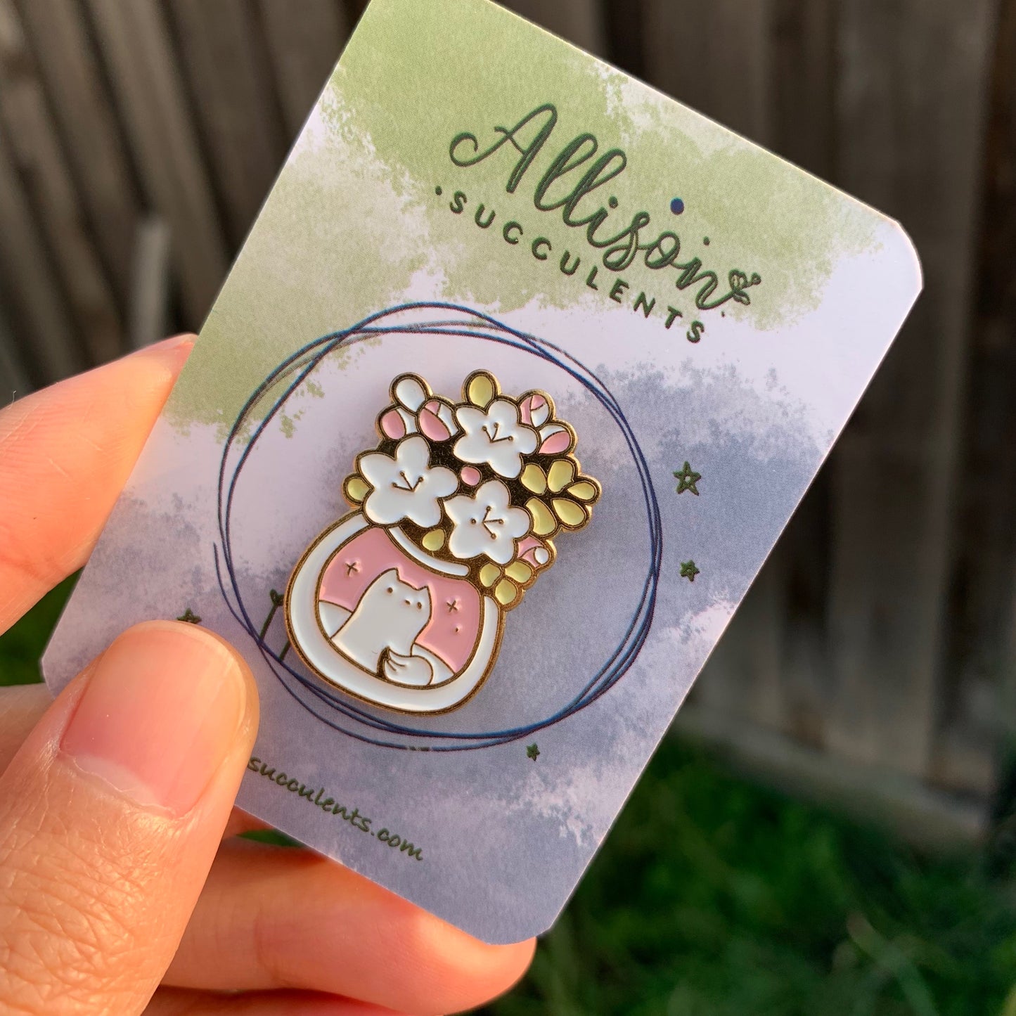 “Fox under flower bouquet” Enamel Pin