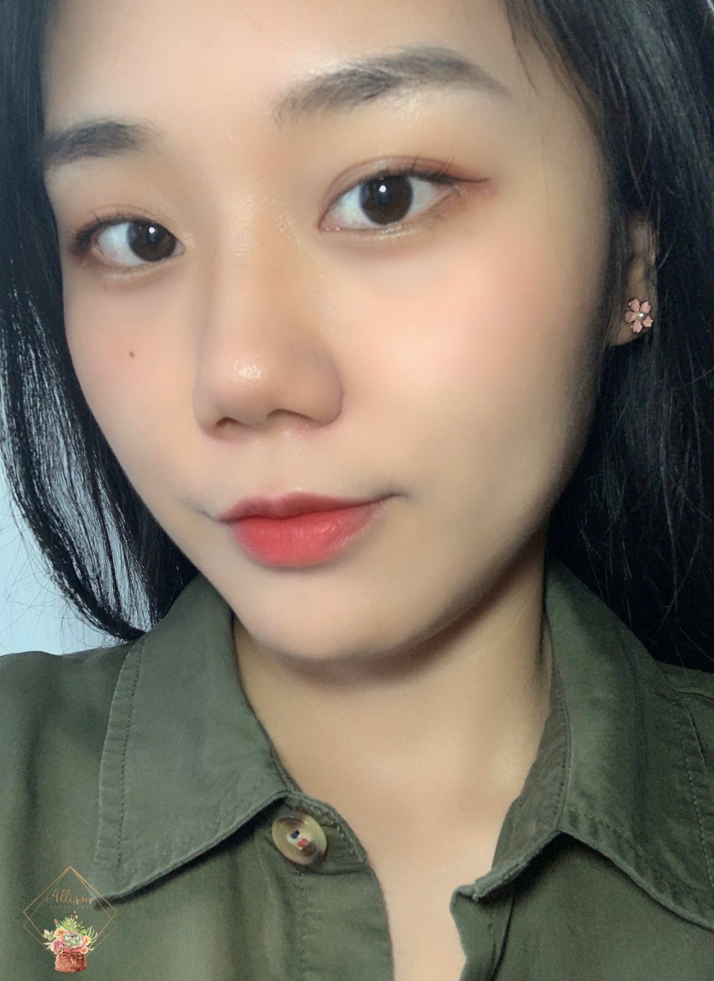 Asymmetric Pink 'Enamel Cat' & 'Metal Sakura' Earrings (S925)