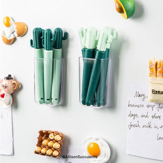 Cactus Bag Sealing Clips With Sticker Container