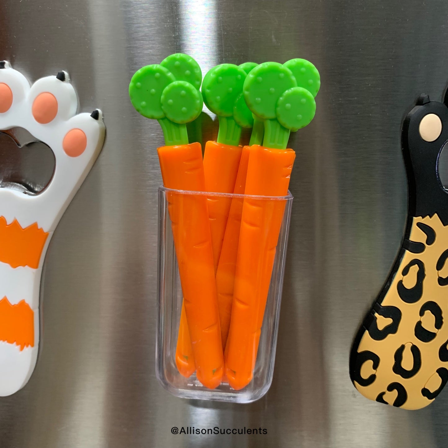 Carrot Bag Sealing Clips With Magnet Container