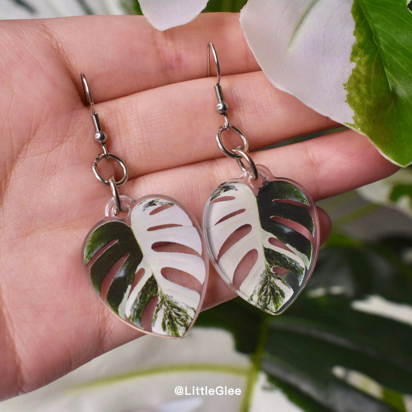 Monstera Acrylic Earrings
