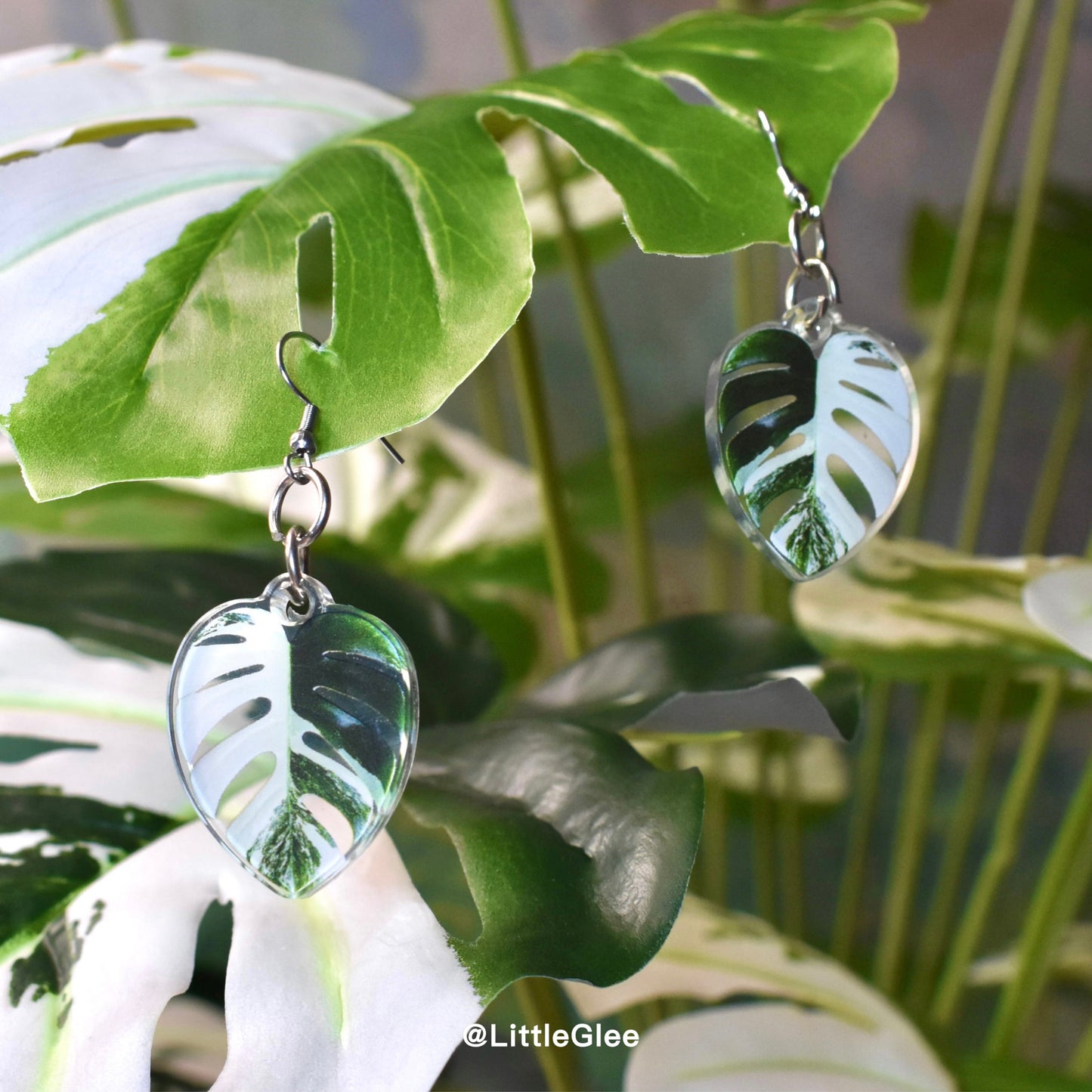 Monstera Acrylic Earrings