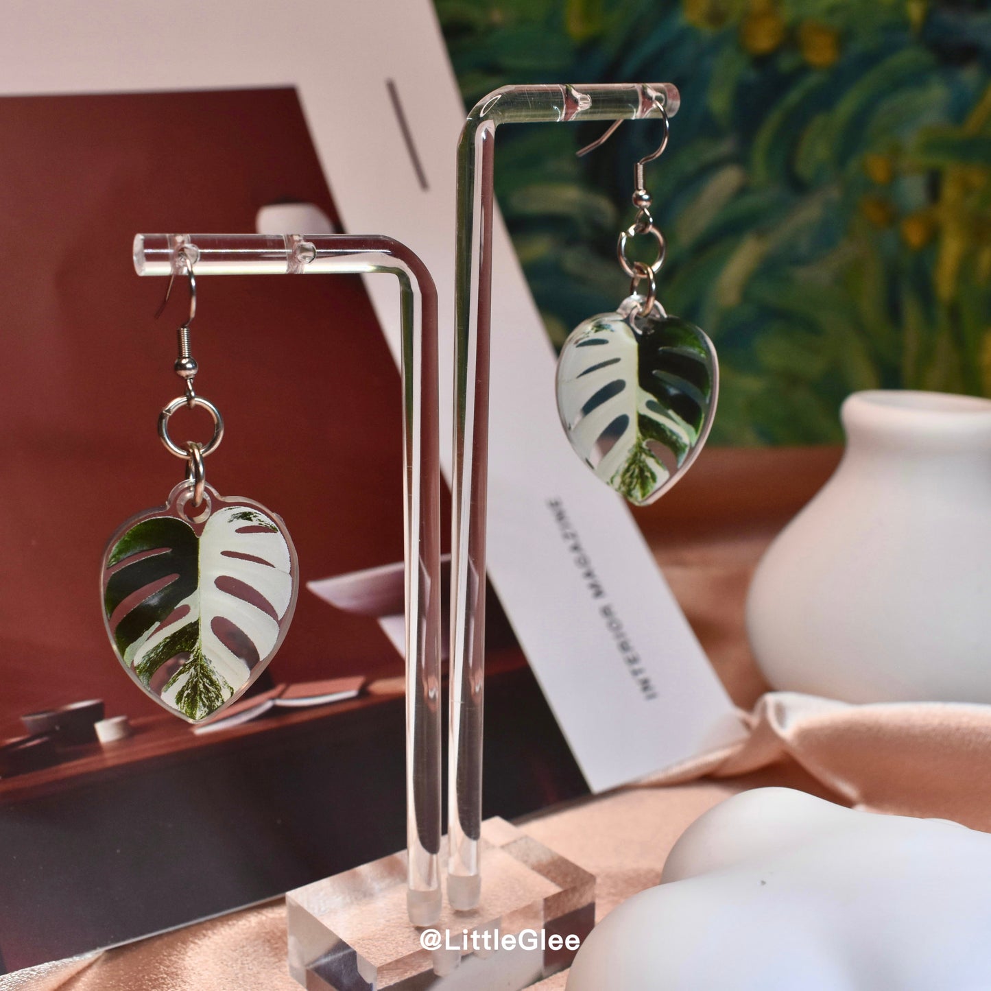 Monstera Acrylic Earrings