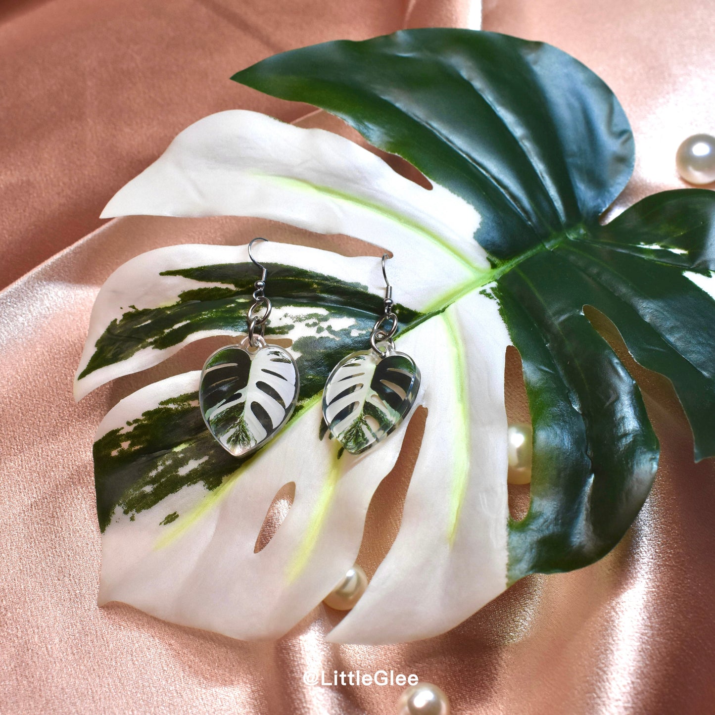 Monstera Acrylic Earrings