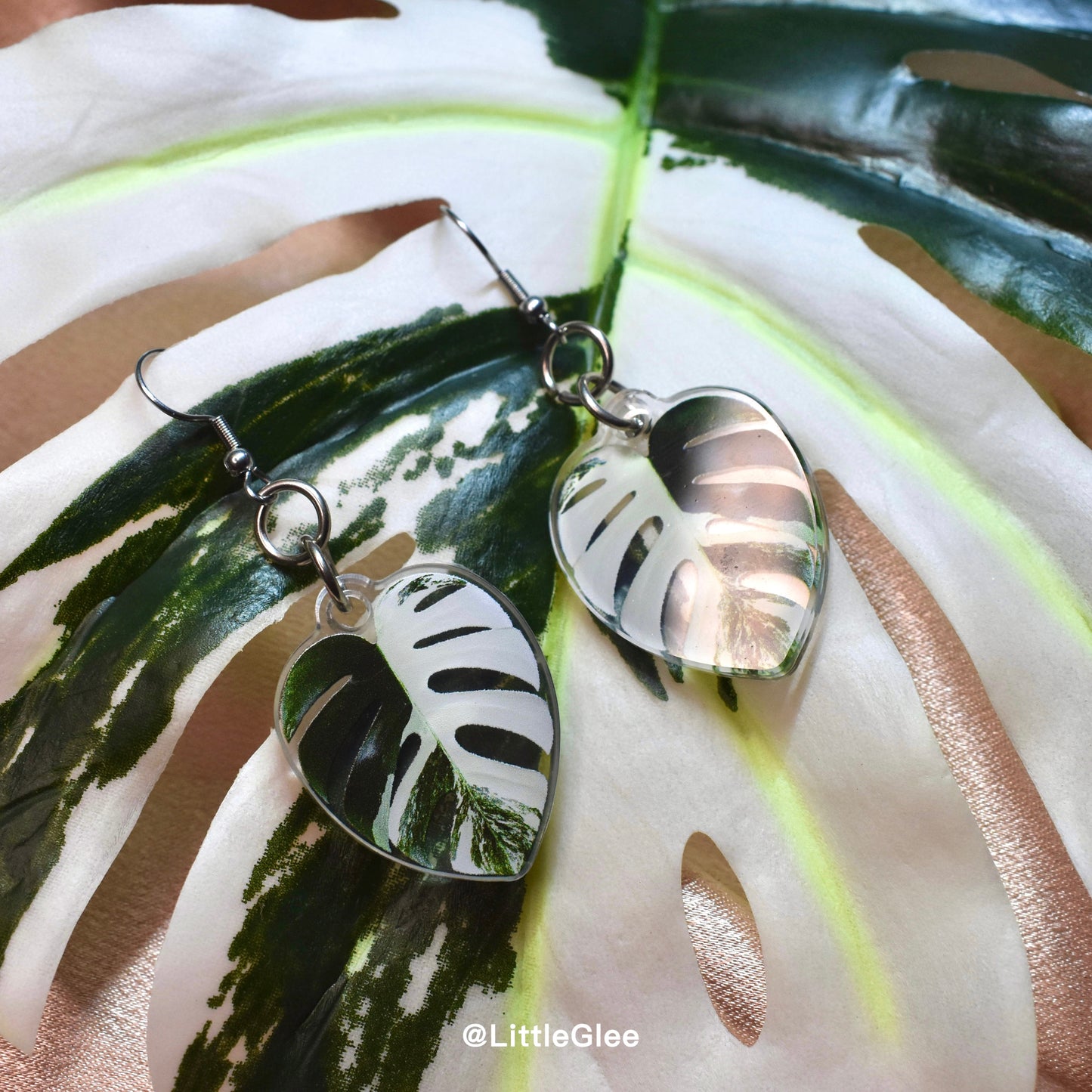 Monstera Acrylic Earrings