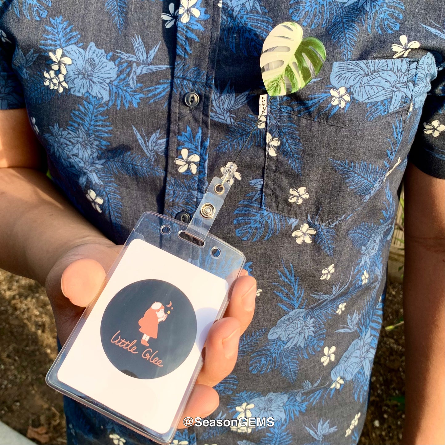 Tropical Plant Badge Reel | Realistic leaf Acrylic Badge Holder | Retractable Nurse ID Badge Reel | Plant Lovers Id holder