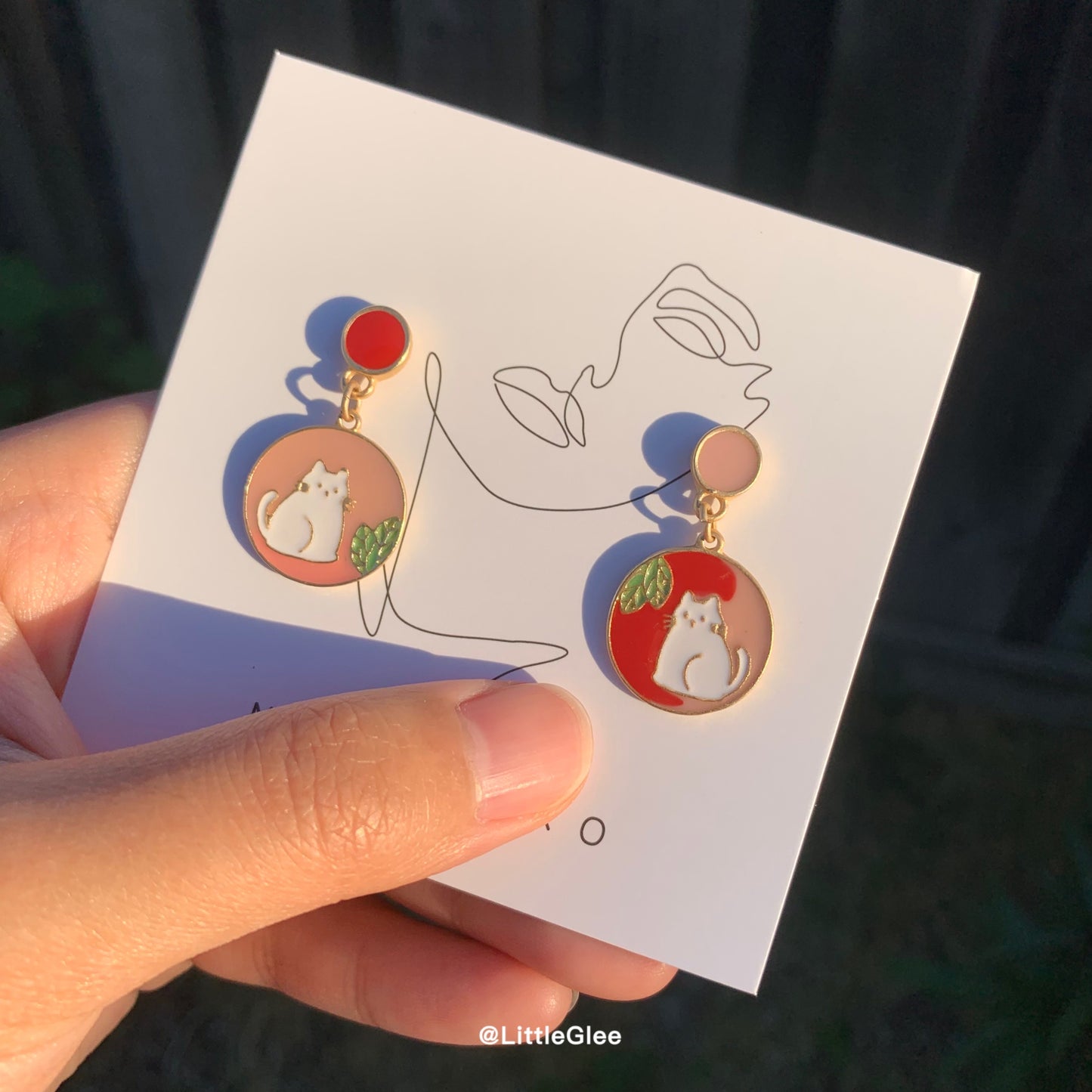 Asymmetric Kawaii Cat Enamel Earring (S925 Post)