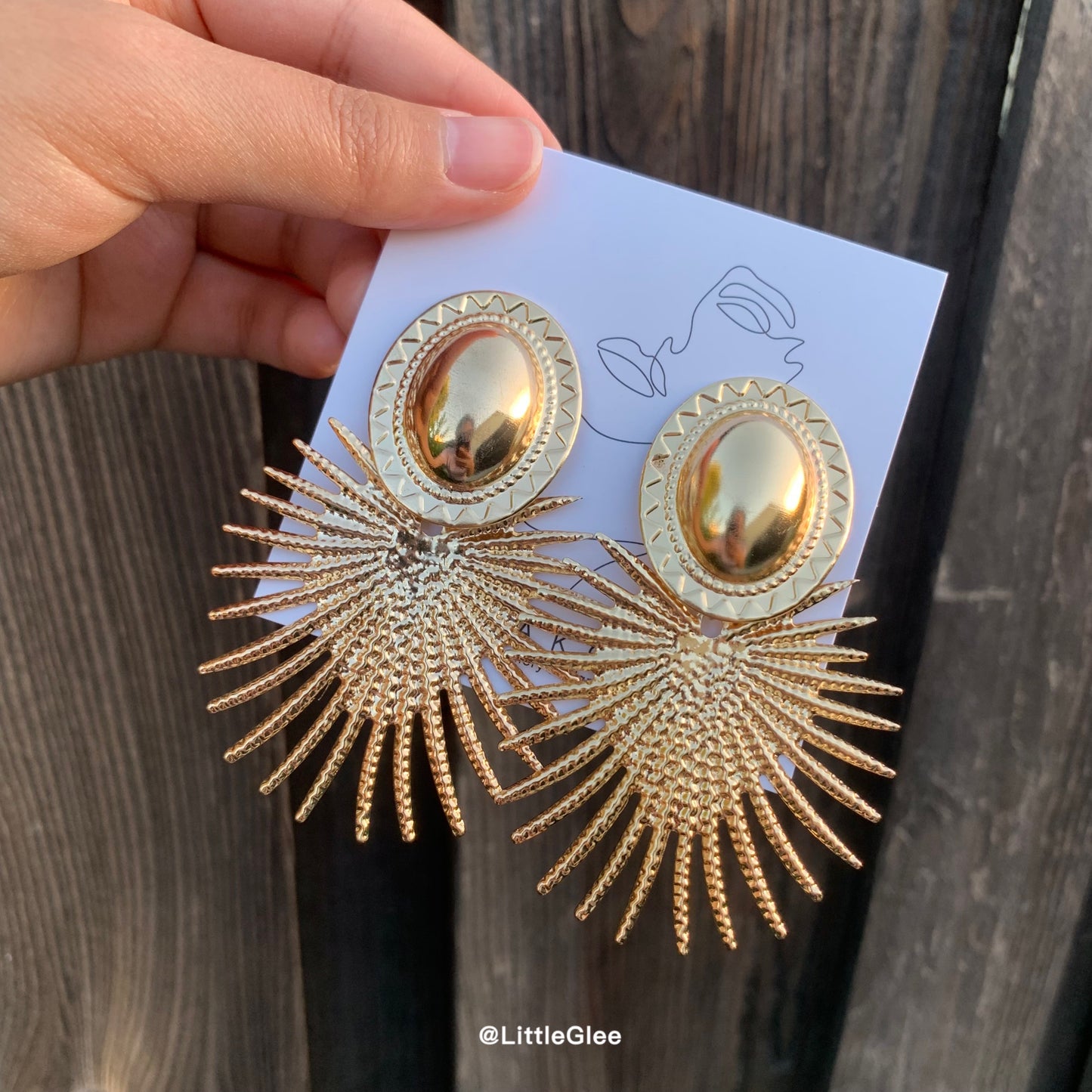Huge Golden Vintage Titanium Alloy Earrings (Iron Post)