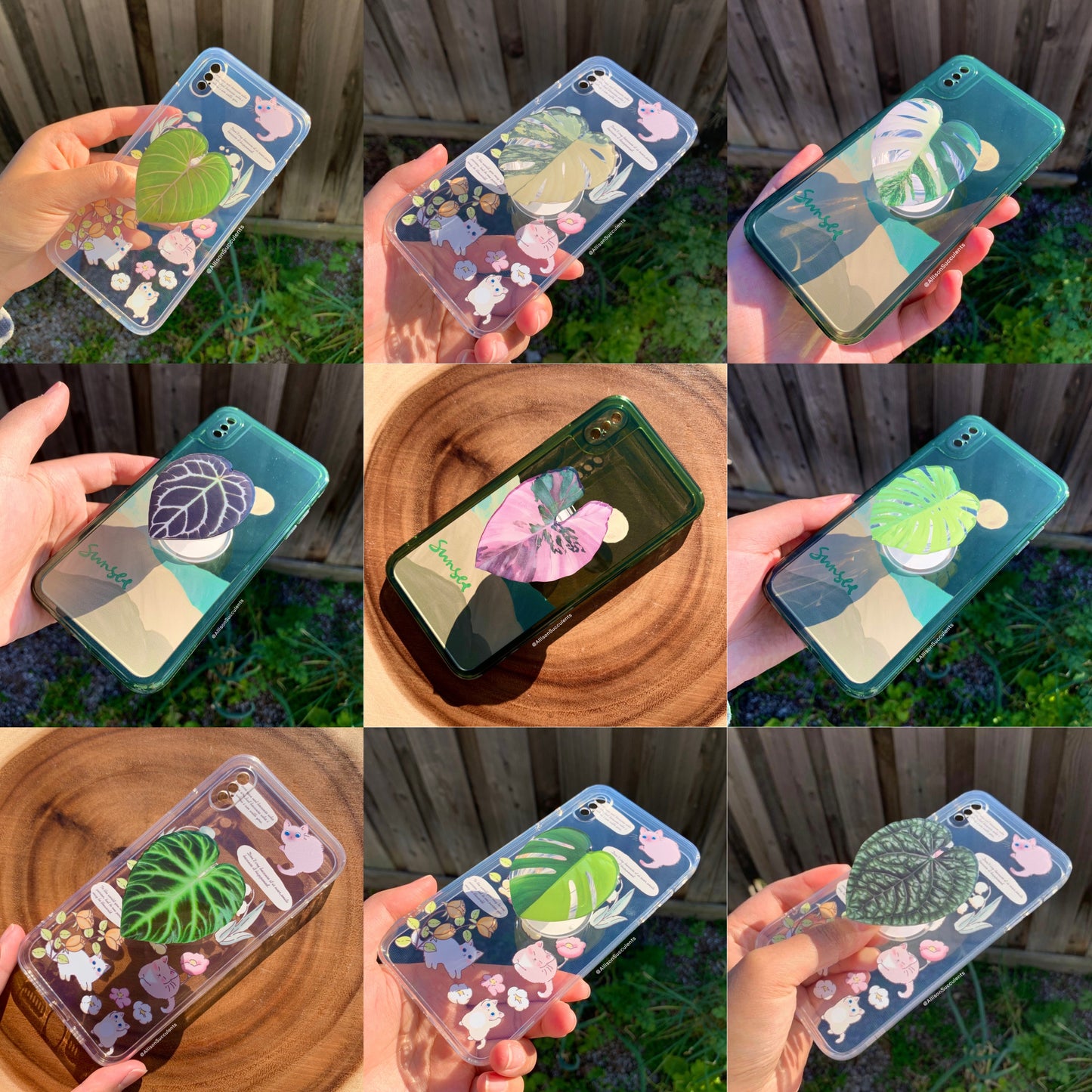 1 pcs Tropical Plant Phone Grip / Realistic leaf Acrylic Switchable Phone stand (sell by code)