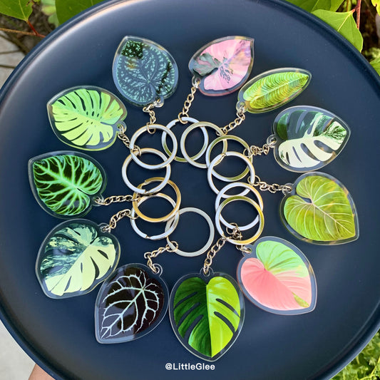 1 pcs Tropical Plant key chain / Realistic leaf Acrylic Keychain (sell by code)