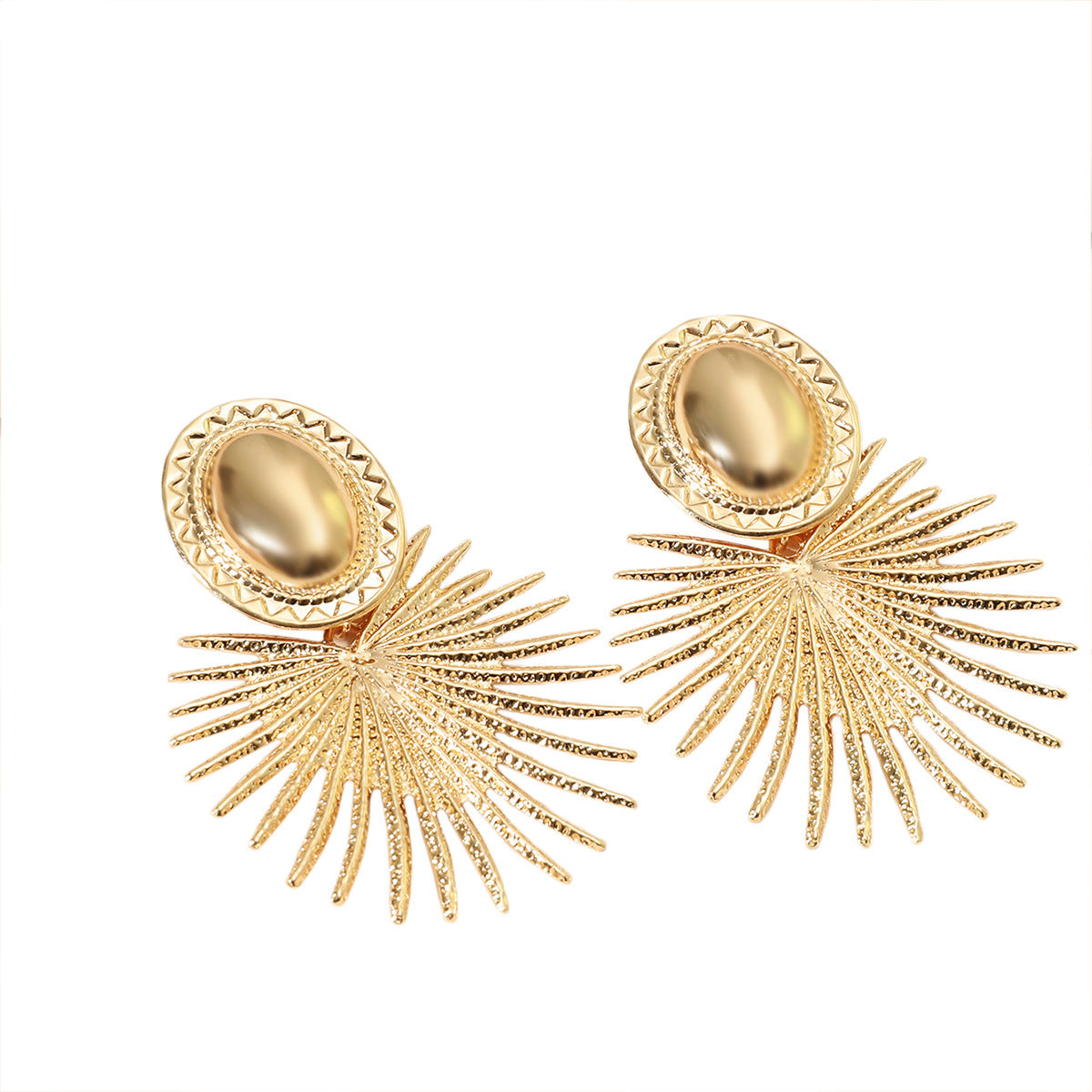 Huge Golden Vintage Titanium Alloy Earrings (Iron Post)