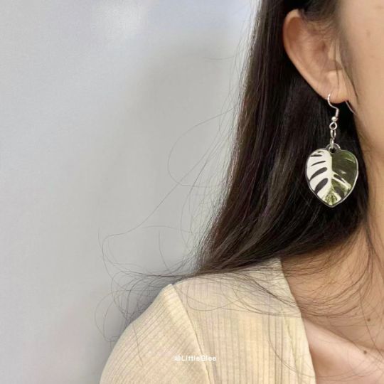 Monstera Acrylic Earrings