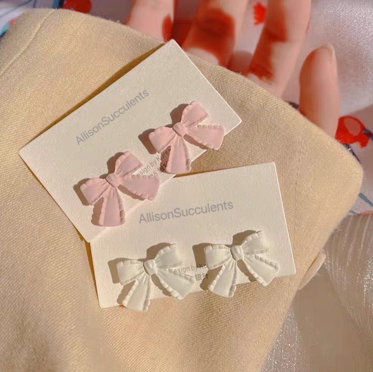 Cute 'Pink Bou' Earrings (S925 Post)