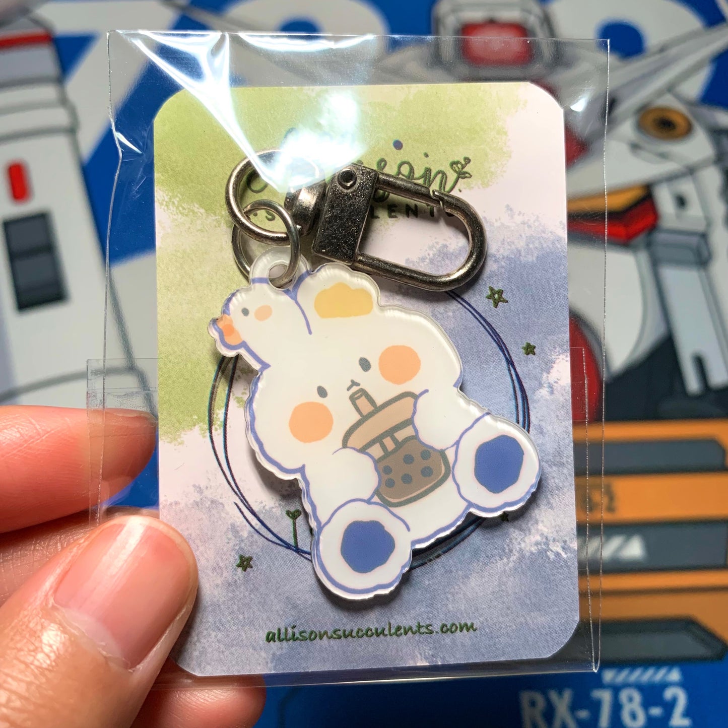 1 PCS Cute Boba Rabbit/ Bear Acrylic Keychain