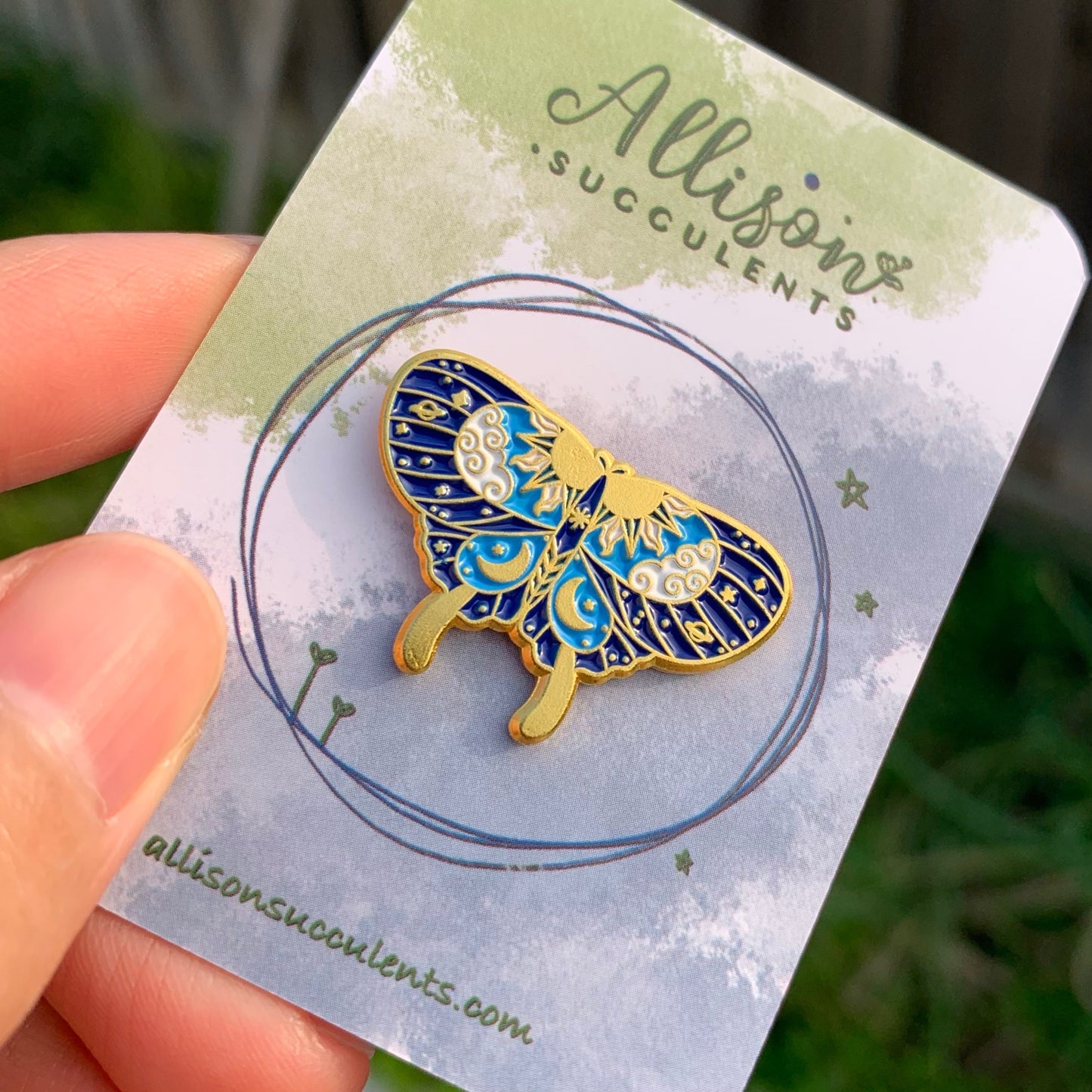 “Sun and Moon Butterfly” Enamel Pin