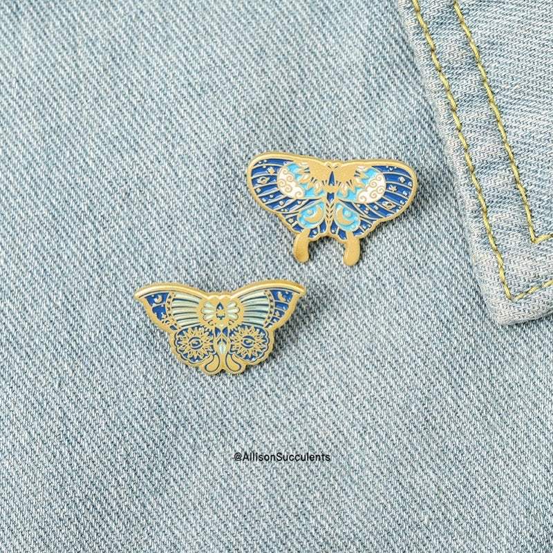 “Sun and Moon Butterfly” Enamel Pin