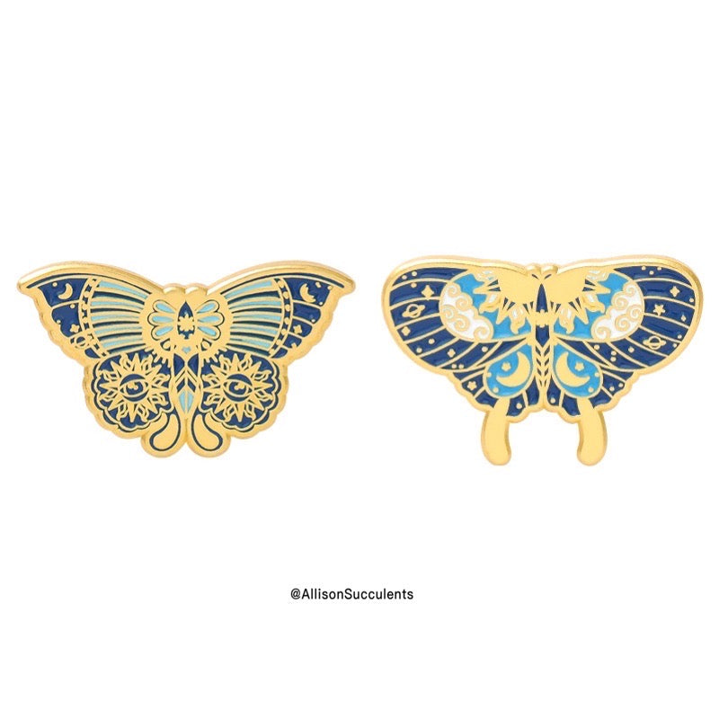 “Sun and Moon Butterfly” Enamel Pin