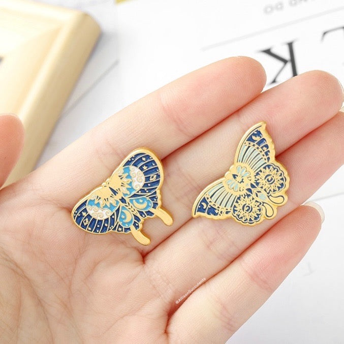“Sun and Moon Butterfly” Enamel Pin