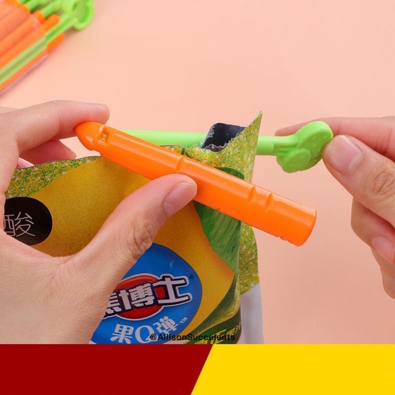 Carrot Bag Sealing Clips With Magnet Container